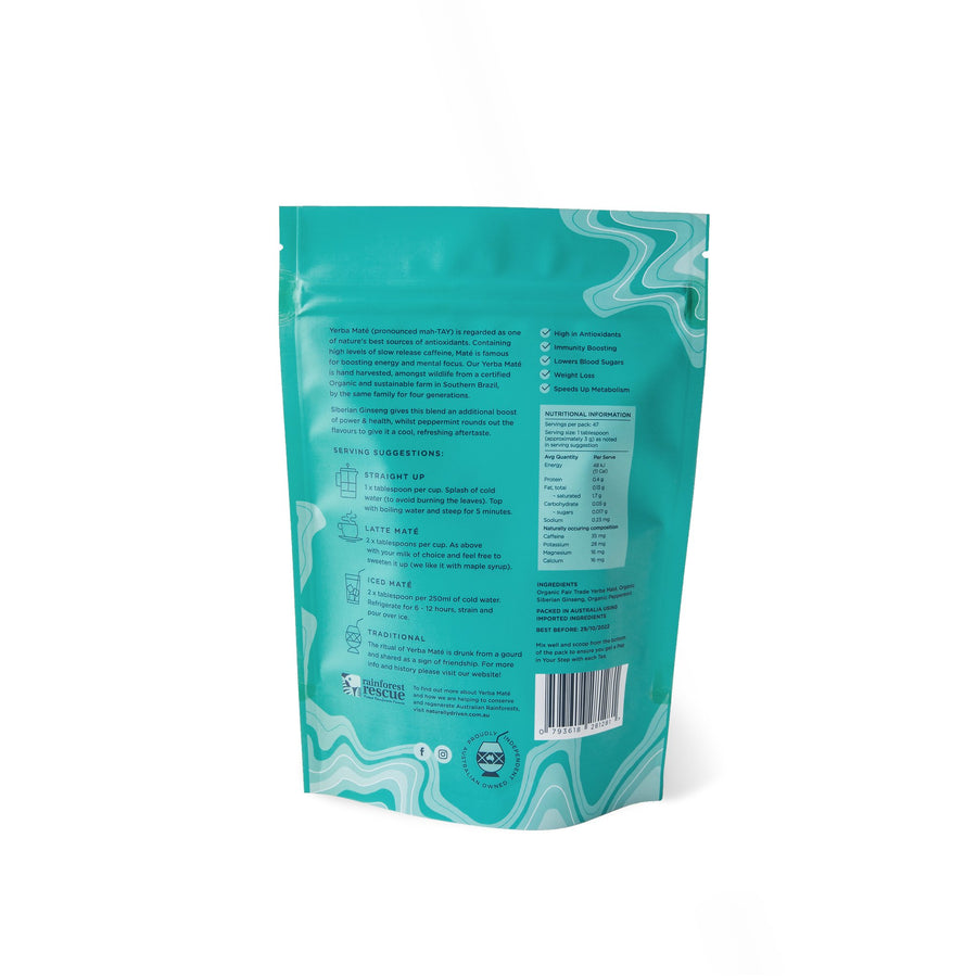 Organic Pep In Your Step - Blend Of Yerba Maté, Siberian Ginseng And Peppermint Tea - 130gr